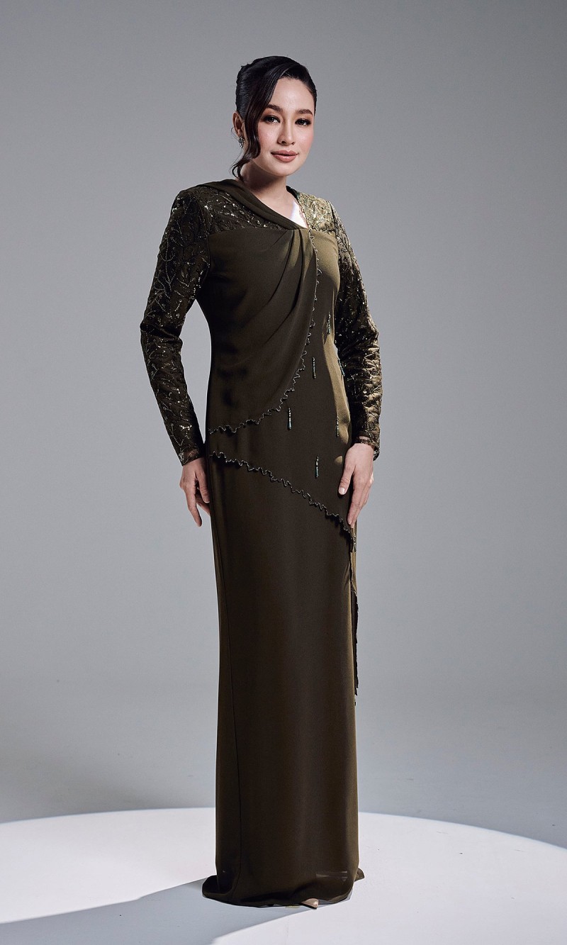 KASTIA DRESS - DARK OLIVE