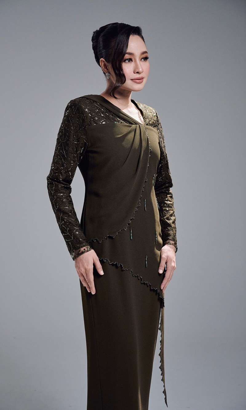 KASTIA DRESS - DARK OLIVE