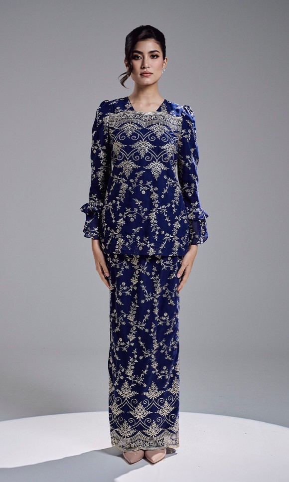 AMBER KURUNG - NAVY BLUE