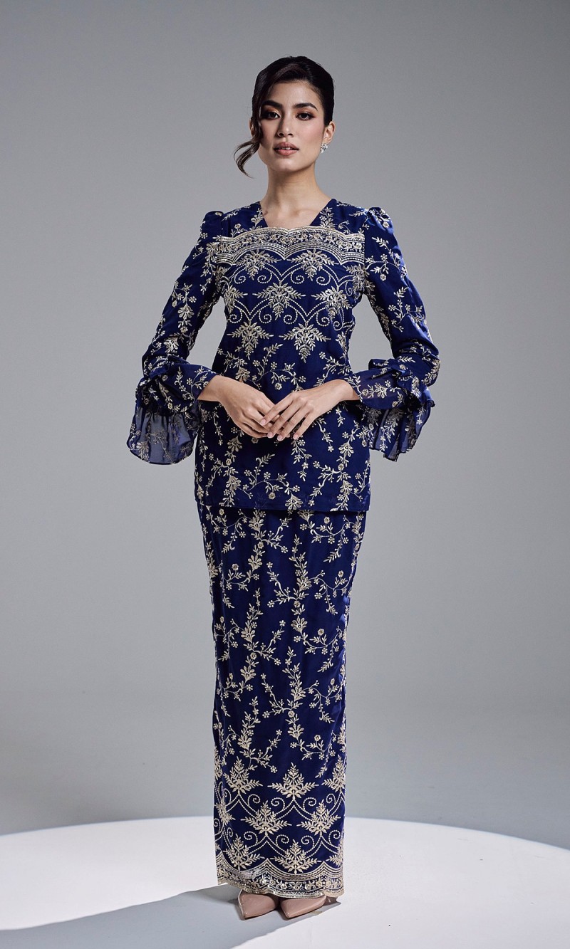 AMBER KURUNG - NAVY BLUE