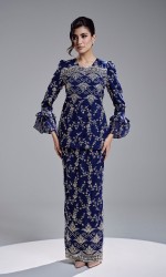 AMBER KURUNG - NAVY BLUE