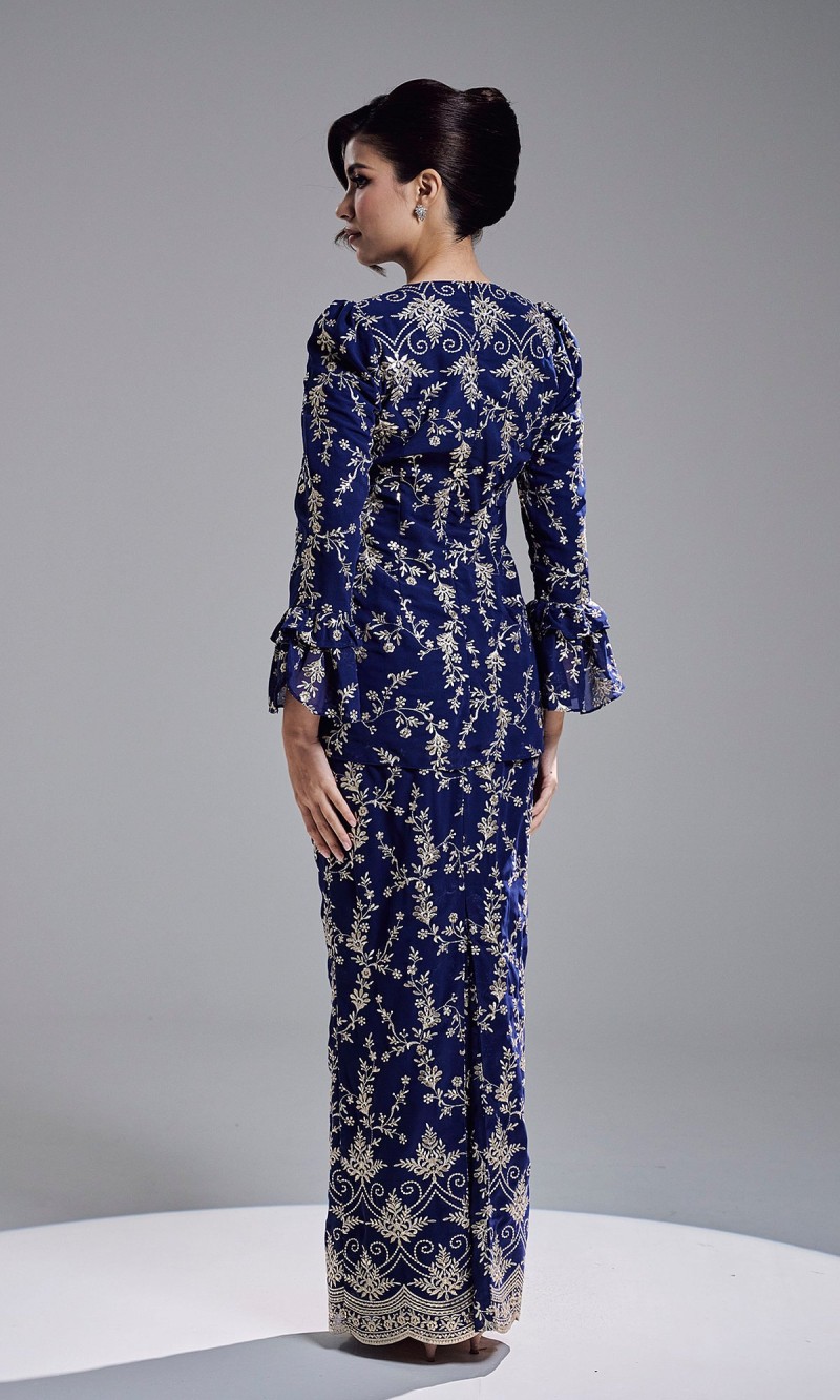 AMBER KURUNG - NAVY BLUE