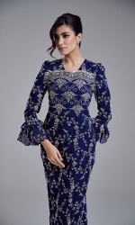 AMBER KURUNG - NAVY BLUE