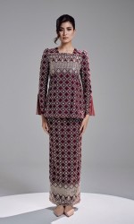 ESHANA KURUNG - BURGUNDY