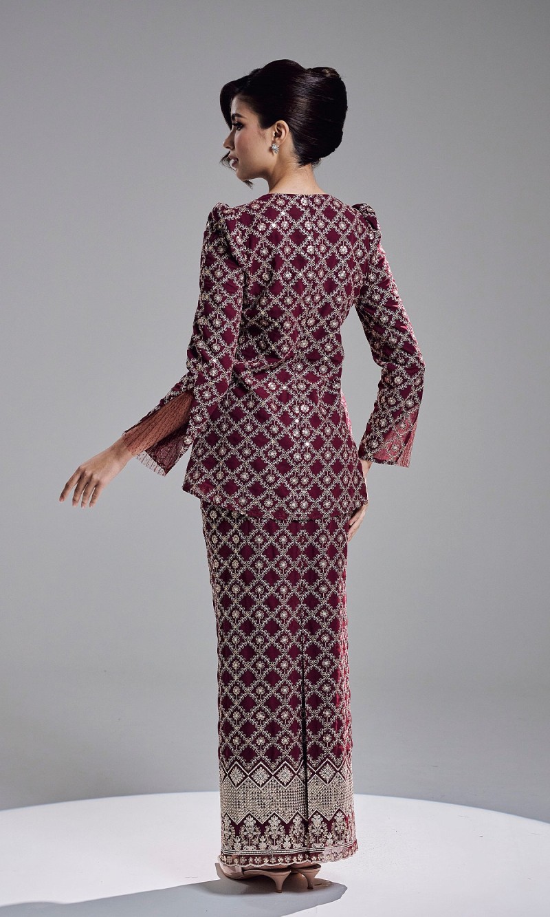 ESHANA KURUNG - BURGUNDY