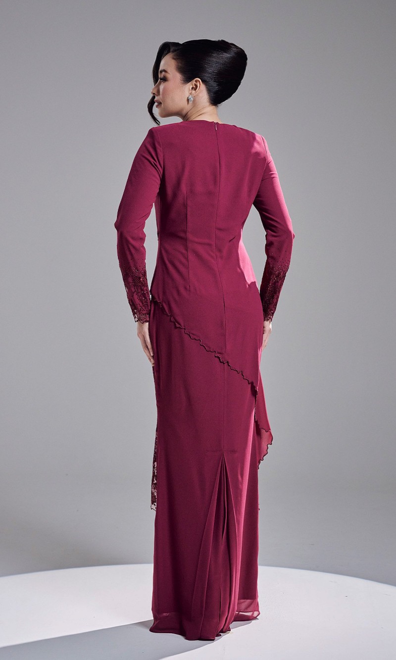 KAREETA DRESS - DARK FUSCHIA