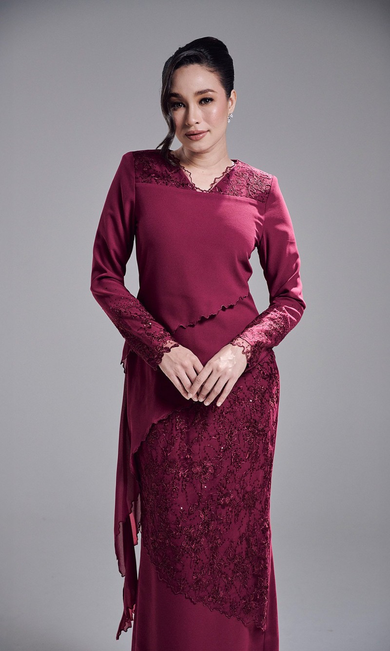 KAREETA DRESS - DARK FUSCHIA