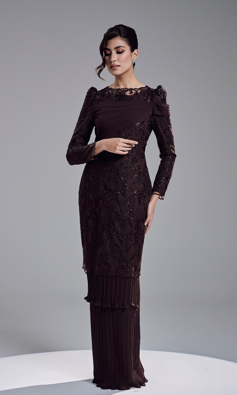 ROZELLE DRESS - MAHOGANY