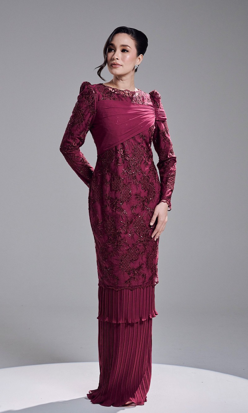 ROZELLE DRESS - DARK FUSCHIA