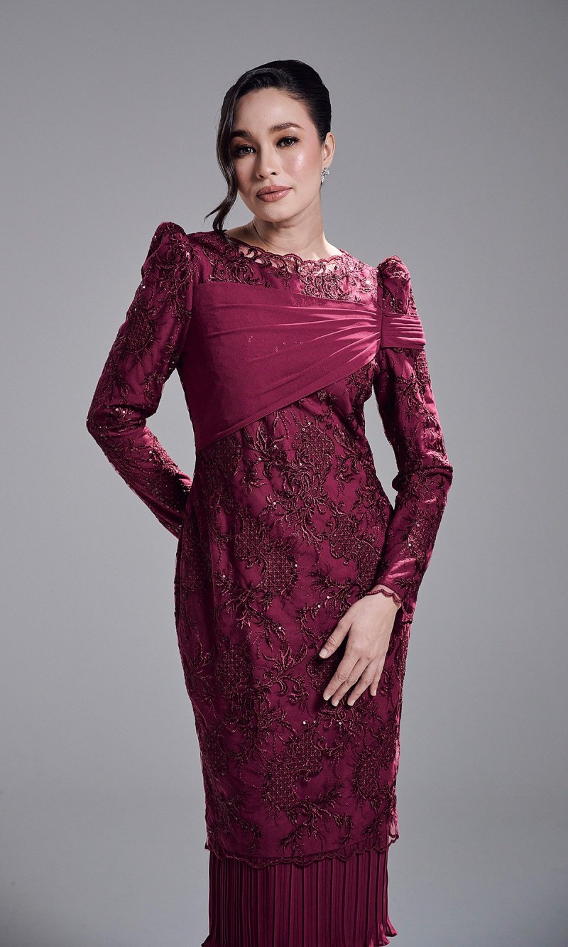 ROZELLE DRESS - DARK FUSCHIA