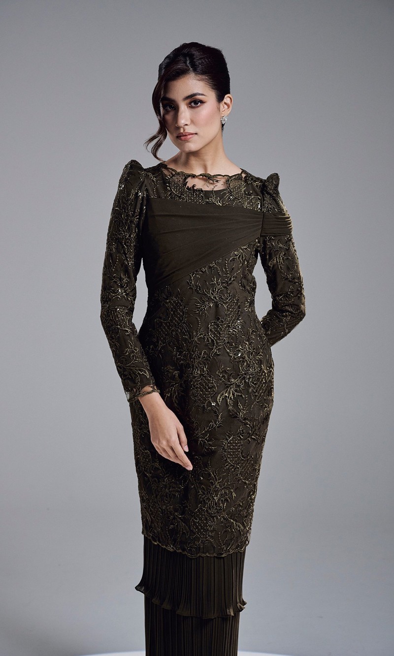 ROZELLE DRESS - DARK OLIVE