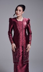 HAATIYA KURUNG - BURGUNDY
