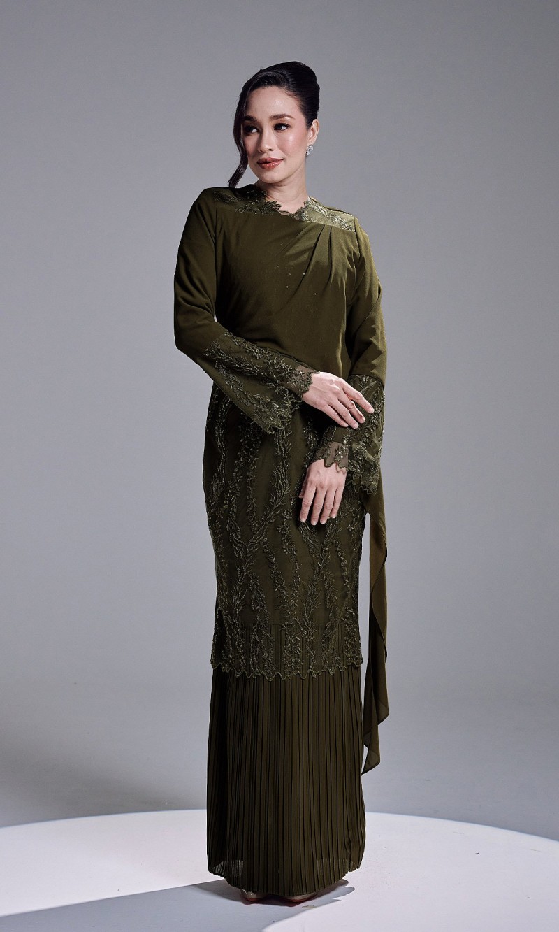 RANIA DRESS - DARK OLIVE
