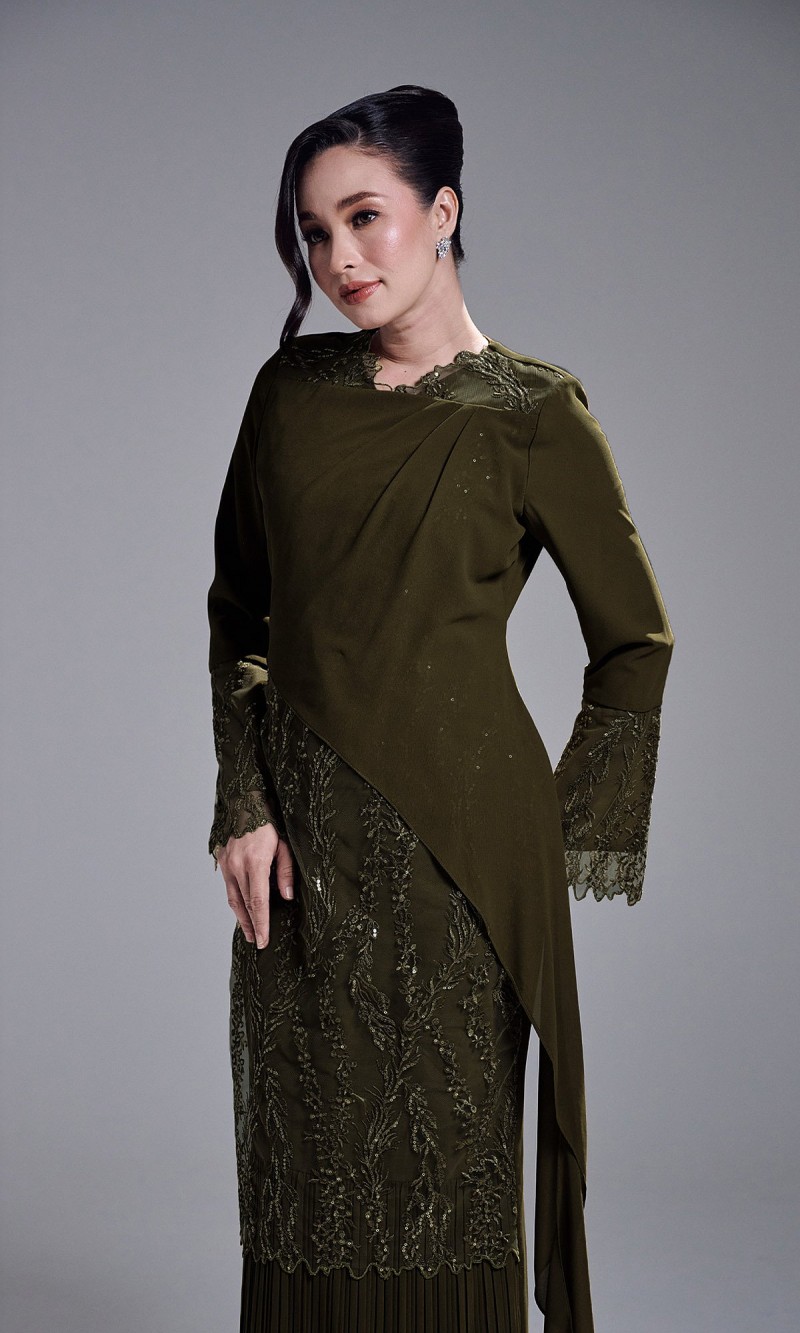 RANIA DRESS - DARK OLIVE