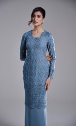 AVIANA DRESS -  ASH BLUE