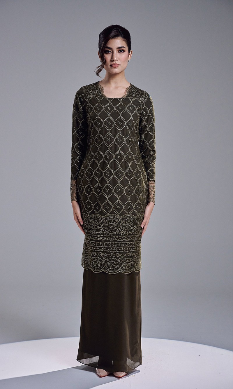 AVIANA DRESS - DARK OLIVE