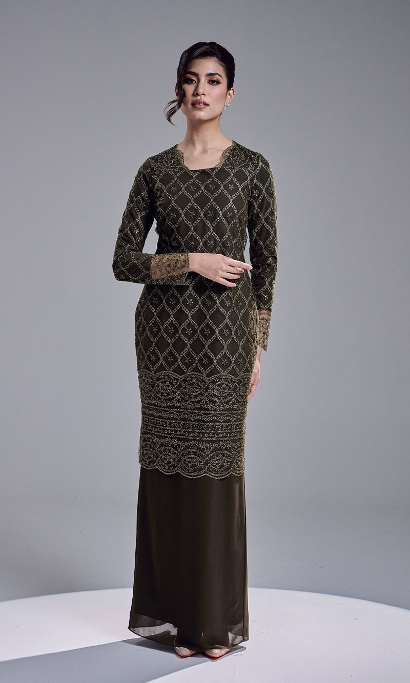AVIANA DRESS - DARK OLIVE
