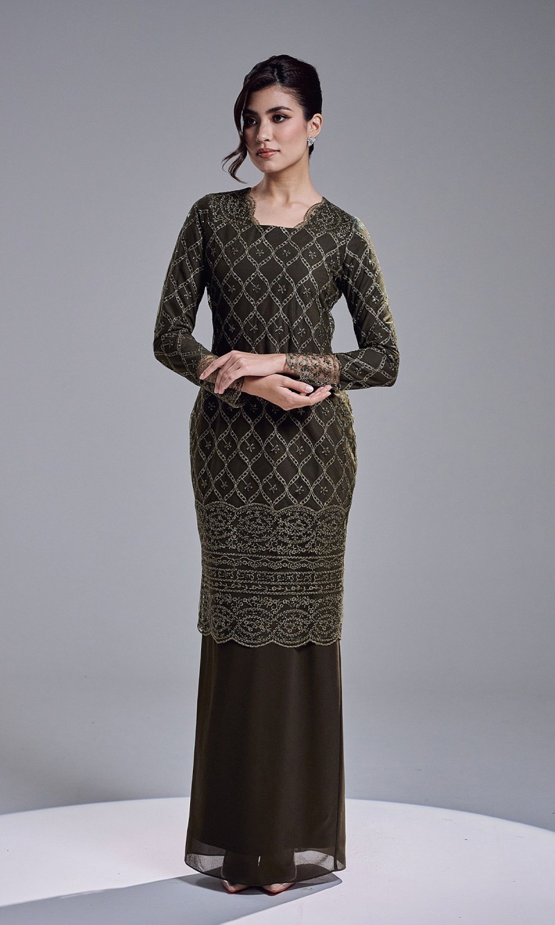 AVIANA DRESS - DARK OLIVE