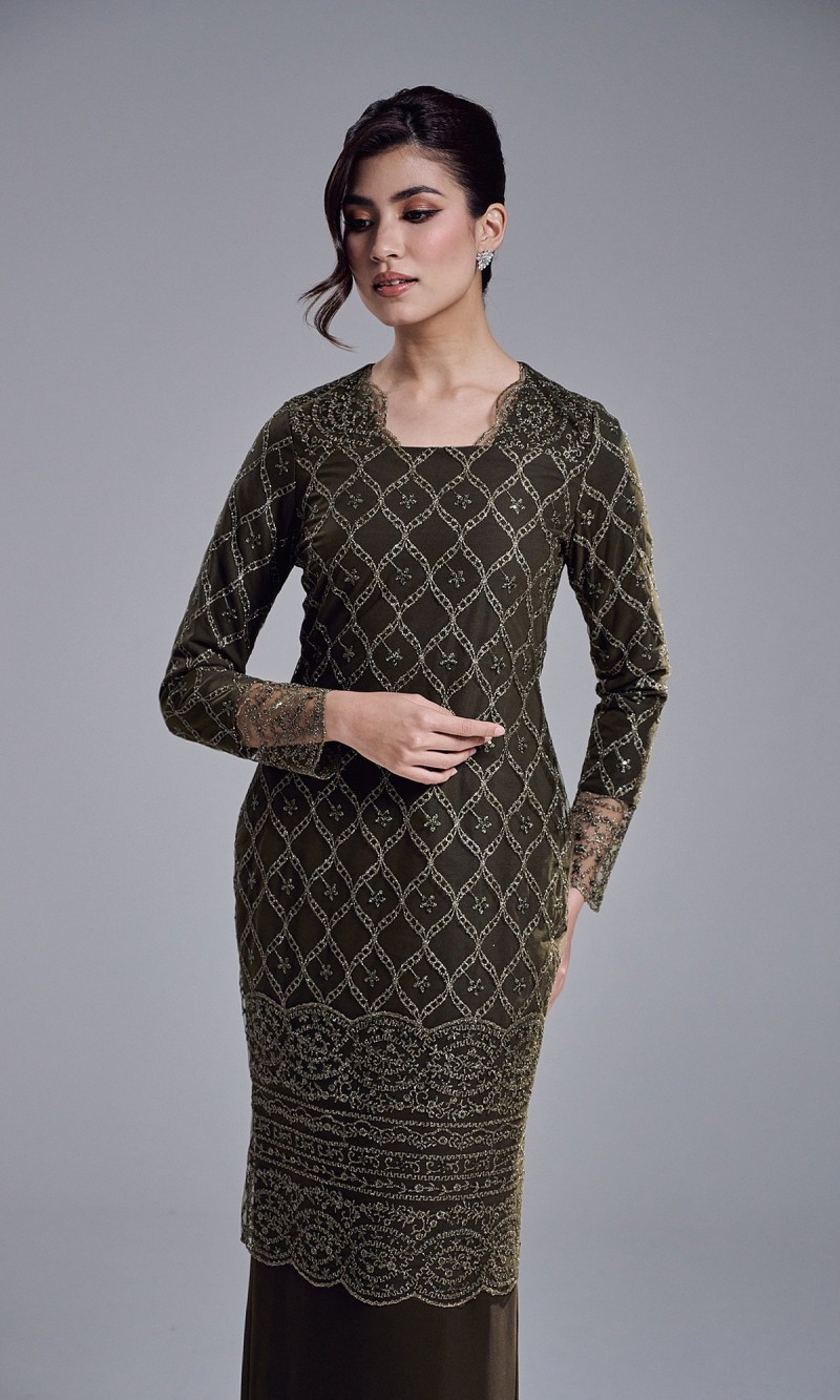 AVIANA DRESS - DARK OLIVE