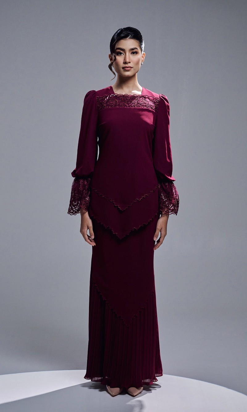 RAISHA KURUNG - BURGUNDY