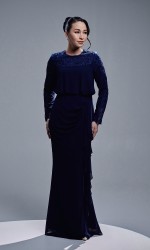 ALEESA DRESS - NAVY