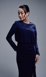ALEESA DRESS - NAVY