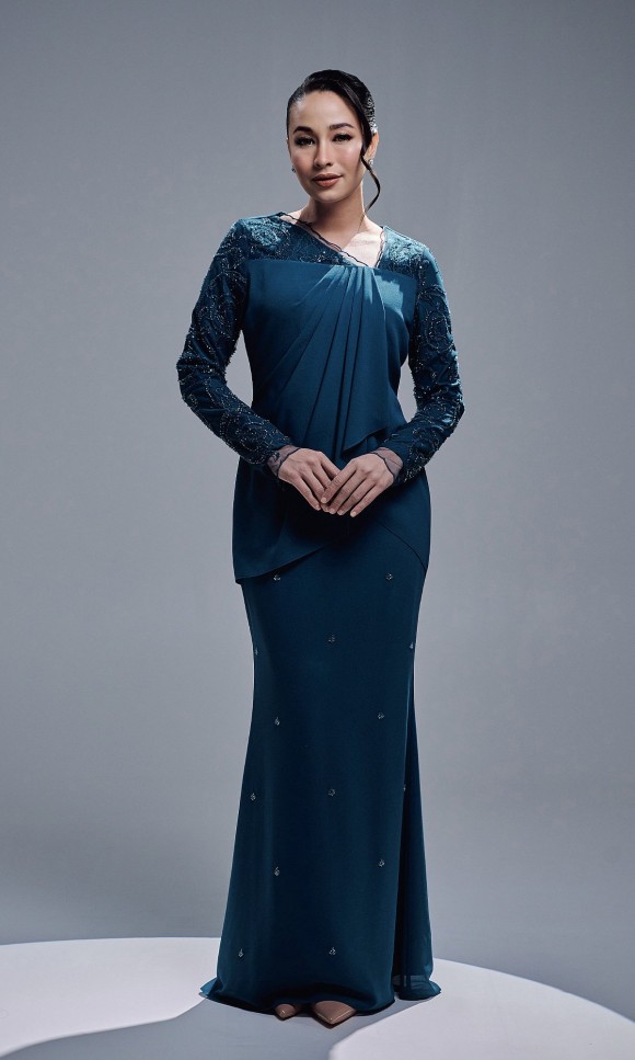 EYANIS DRESS - TEAL BLUE