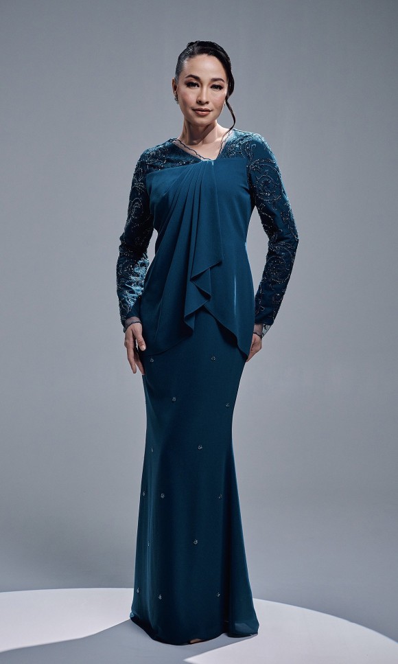 EYANIS DRESS - TEAL BLUE