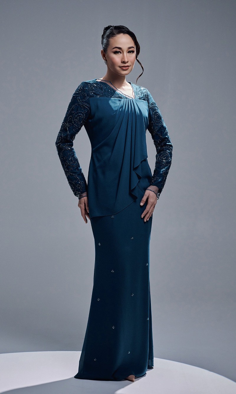 EYANIS DRESS - TEAL BLUE