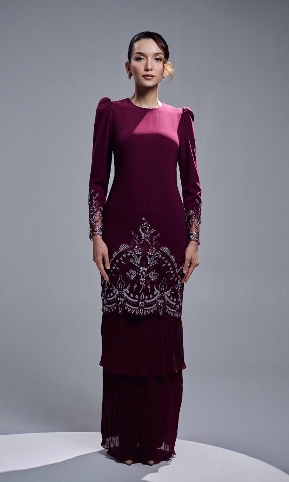 ZENIA KURUNG - BURGUNDY