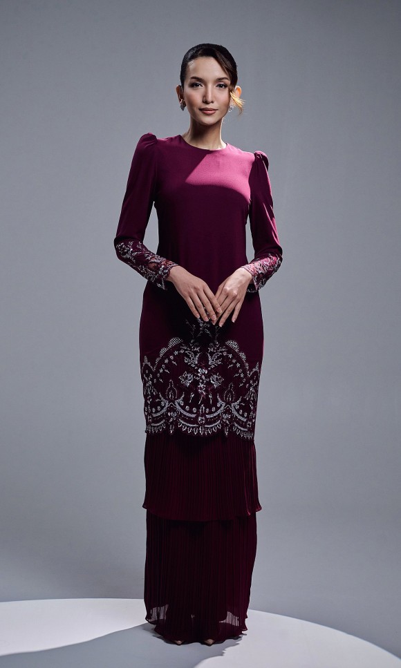 ZENIA KURUNG - BURGUNDY