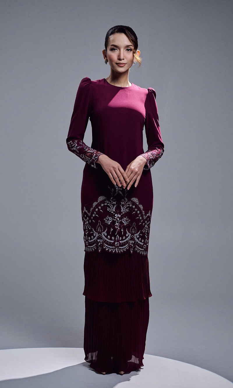 ZENIA KURUNG - BURGUNDY