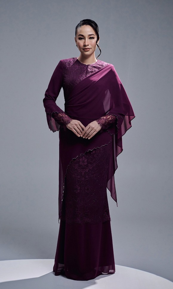 RAEESA DRESS - DARK PURPLE RAEESA DRESS - DARK PURPLE