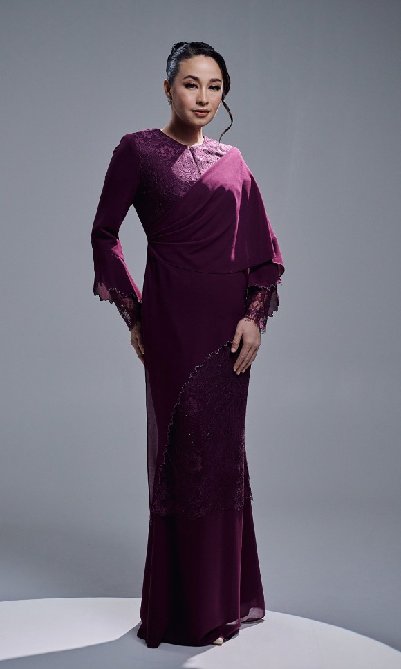 RAEESA DRESS - DARK PURPLE RAEESA DRESS - DARK PURPLE