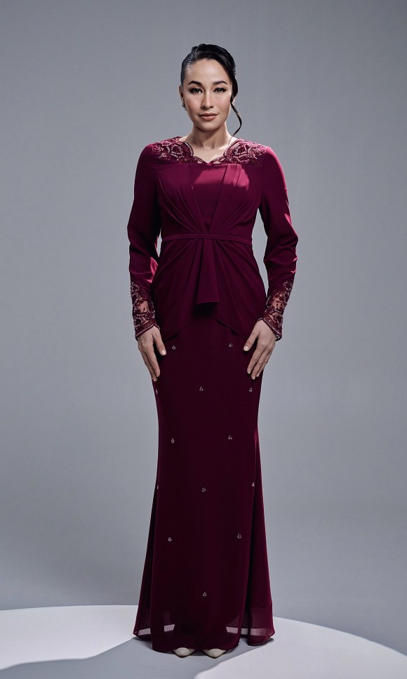SADEERA KURUNG - BURGUNDY