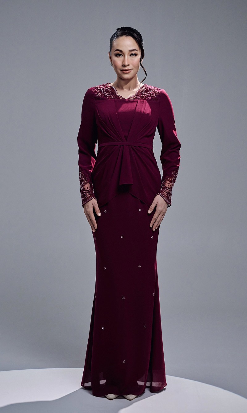SADEERA KURUNG - BURGUNDY