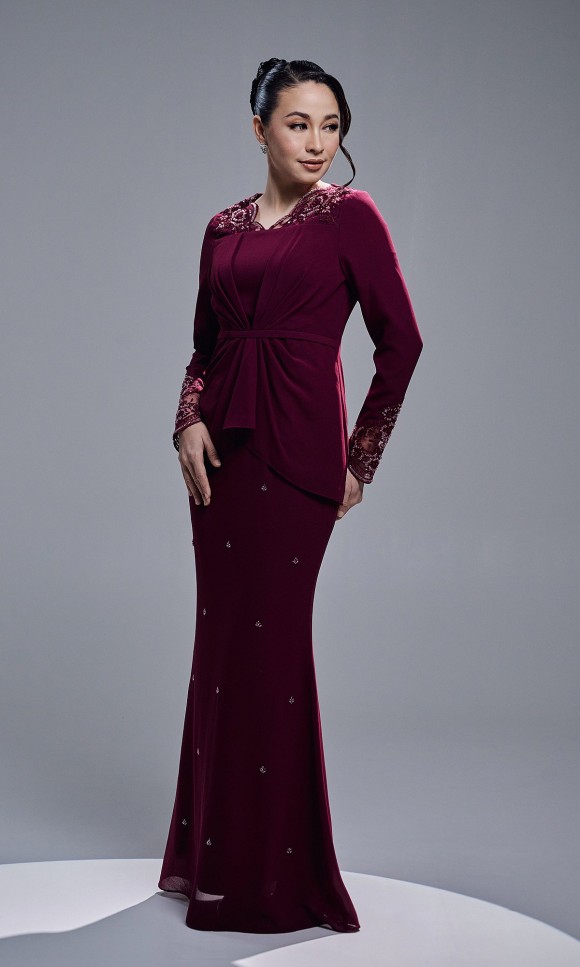 SADEERA KURUNG - BURGUNDY
