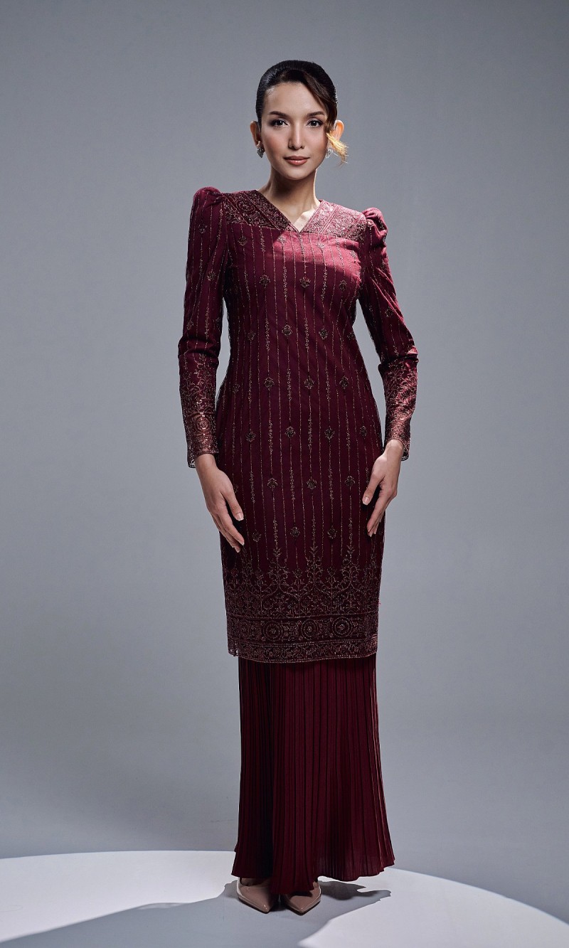 CLARISSA KURUNG - BURGUNDY