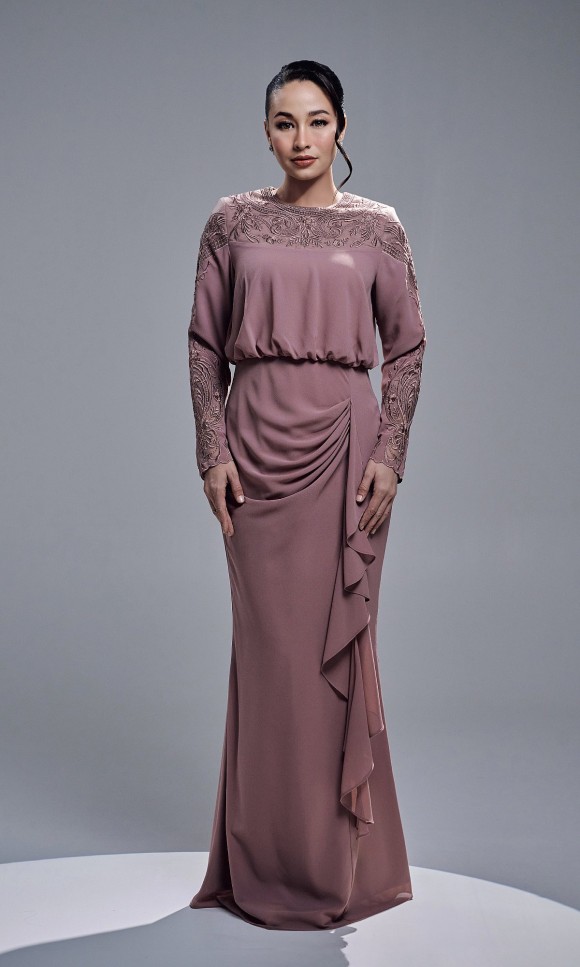 ALEESA DRESS - DUSTY MAUVE