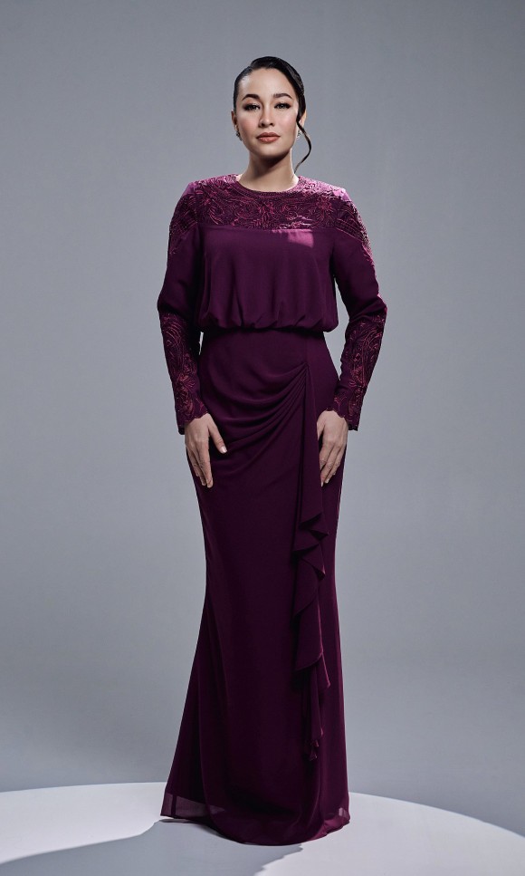 ALEESA DRESS - DARK PURPLE