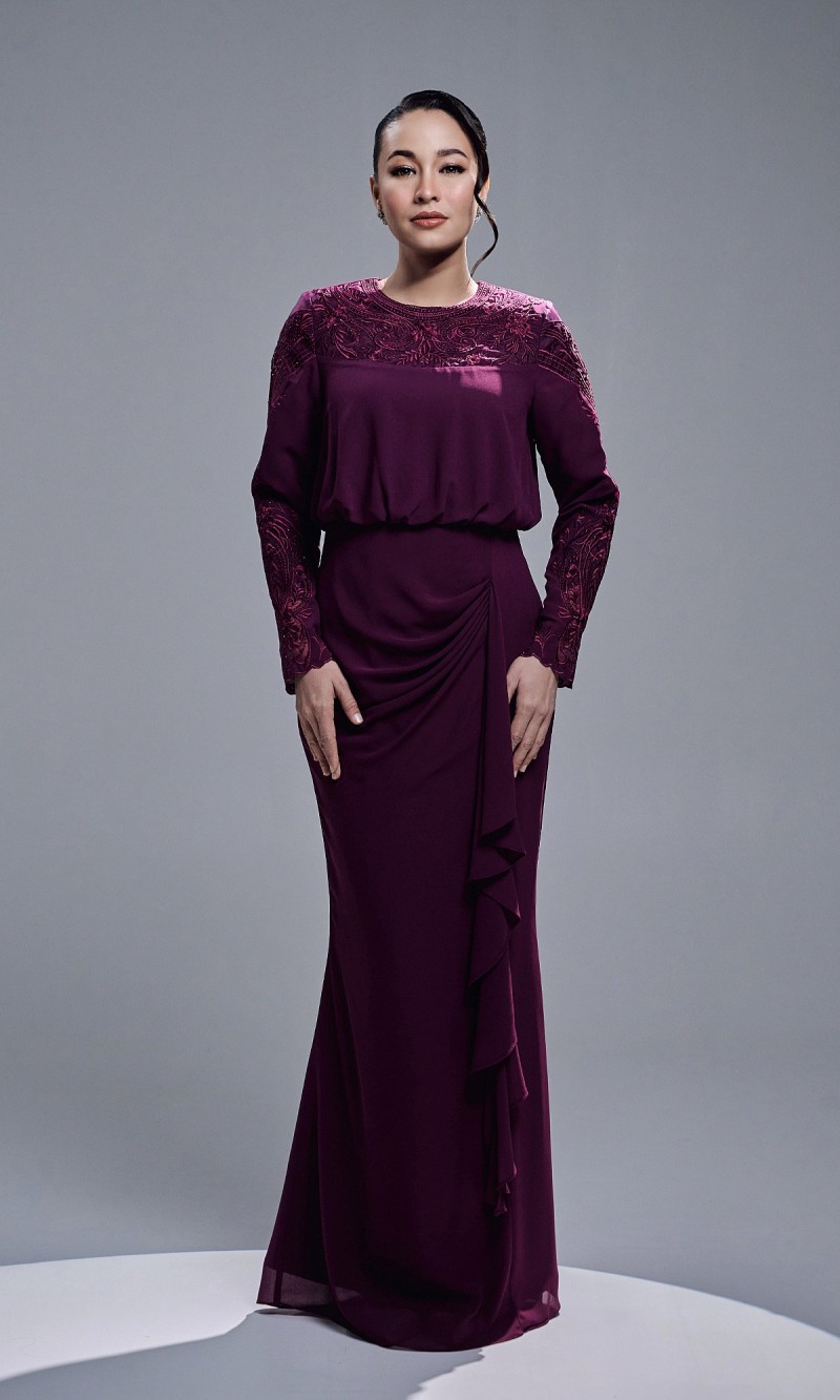 ALEESA DRESS - DARK PURPLE