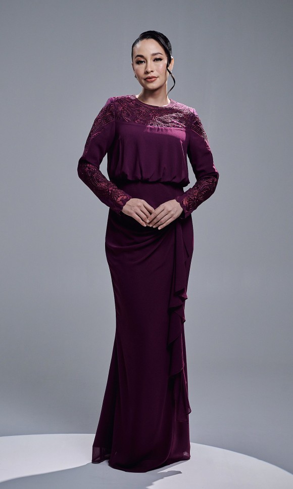 ALEESA DRESS - DARK PURPLE