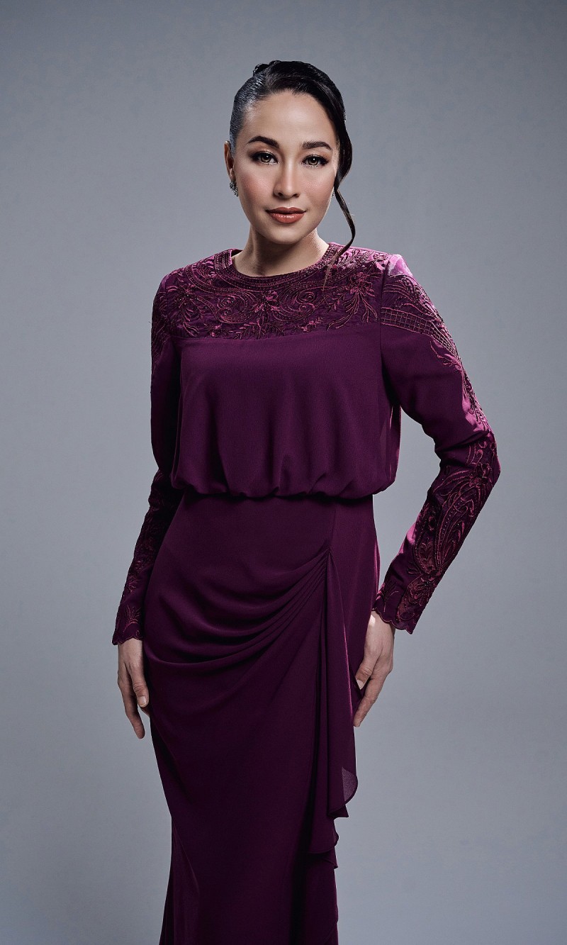 ALEESA DRESS - DARK PURPLE