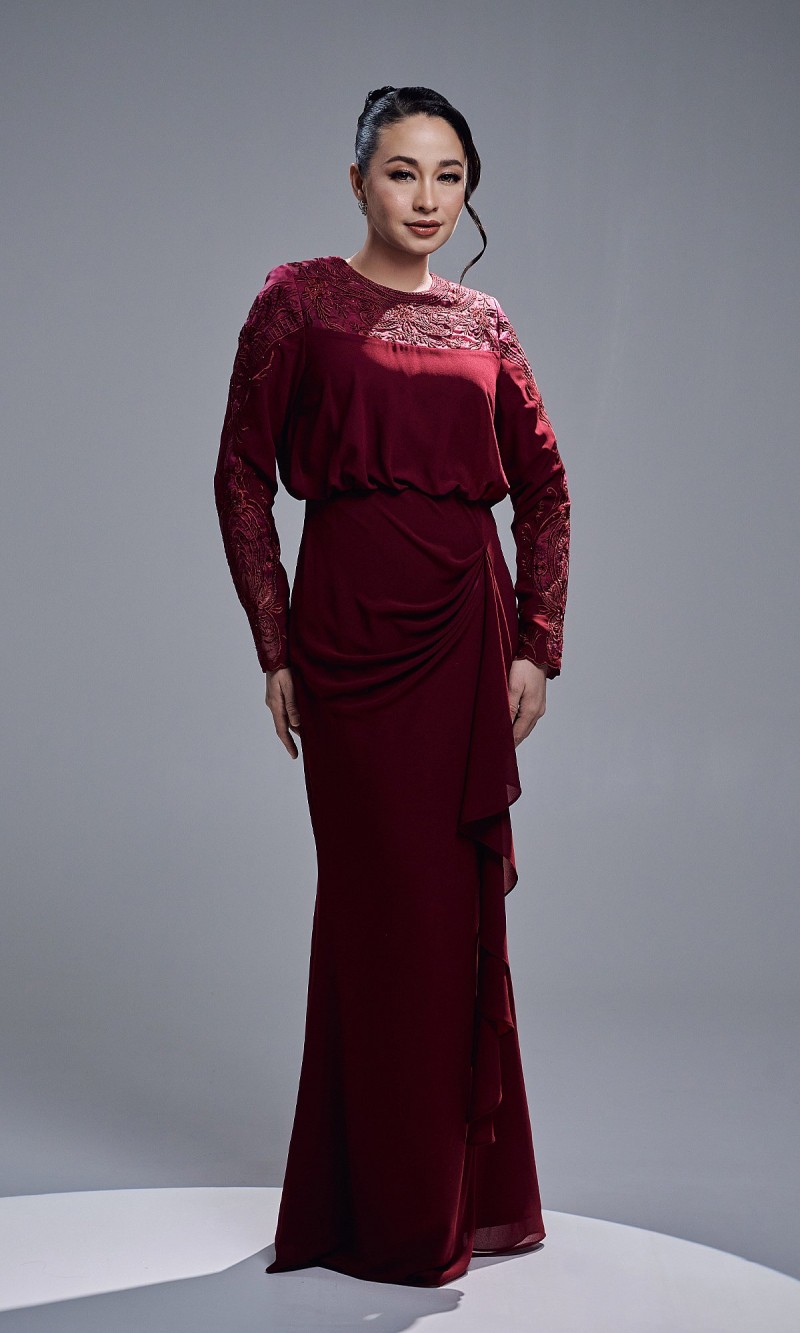ALEESA DRESS - MAROON