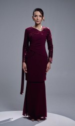 VERIANA KURUNG - BURGUNDY