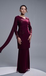 VERIANA KURUNG - BURGUNDY