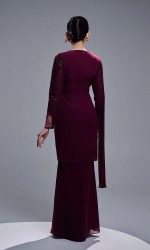 VERIANA KURUNG - BURGUNDY