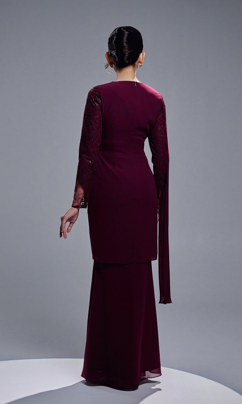 VERIANA KURUNG - BURGUNDY