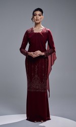 AURORA DRESS - MAROON