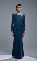 ASRIVIA DRESS - TEAL BLUE